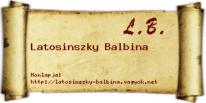 Latosinszky Balbina névjegykártya